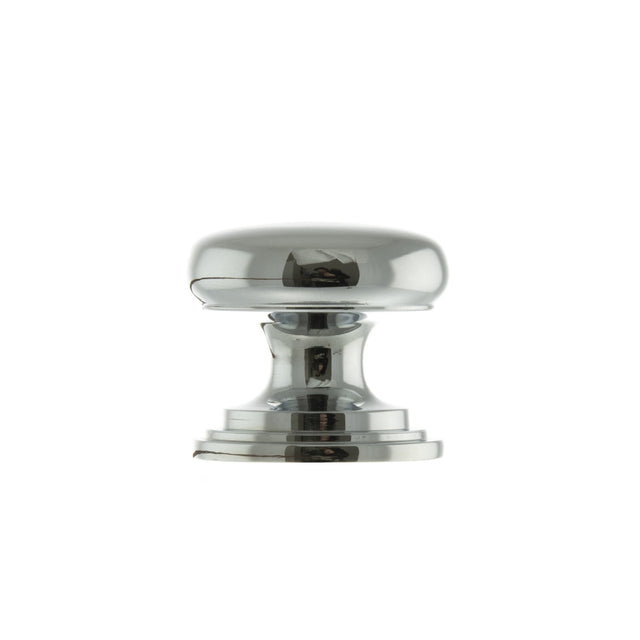 Quality image of Old English Lincoln Solid Brass Victorian Knob 32mm on Concealed Fix - Polished Chrome | Sku. oec1232pc | available from Trade Door Handles.