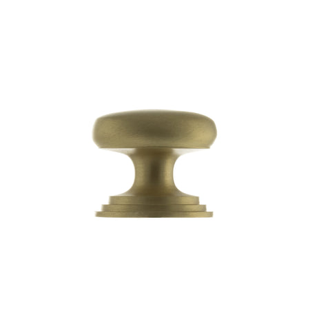 Quality image of Old English Lincoln Solid Brass Victorian Knob 32mm on Concealed Fix - Satin Brass | Sku. oec1232sb | available from Trade Door Handles.