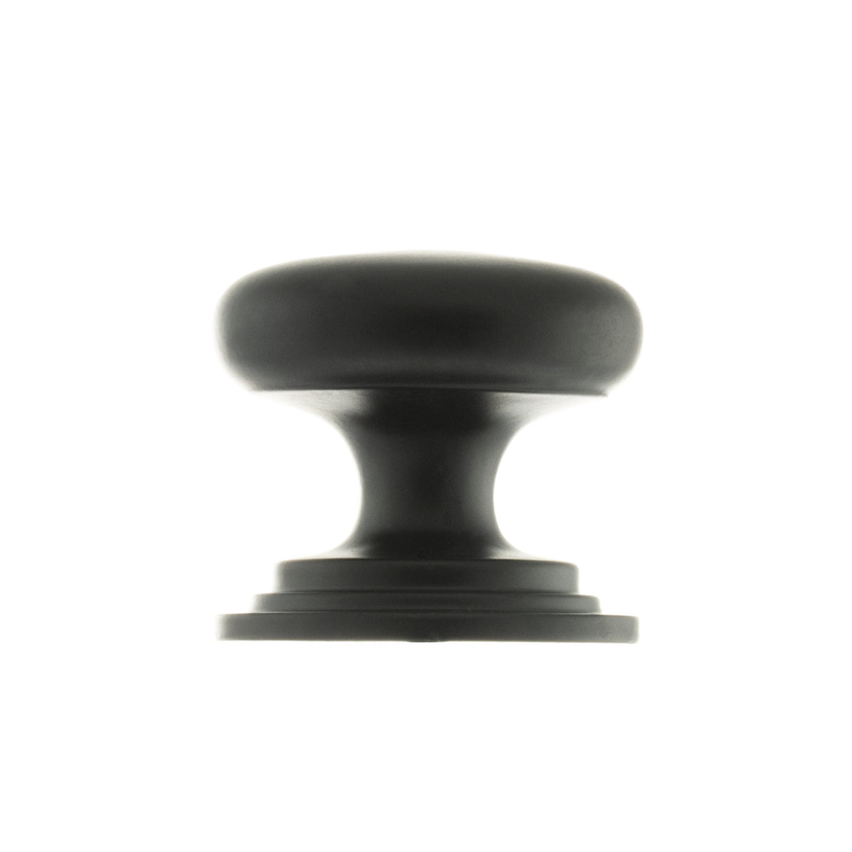 Quality image of Old English Lincoln Solid Brass Victorian Knob 38mm on Concealed Fix - Matt Black | Sku. oec1238mb | available from Trade Door Handles.