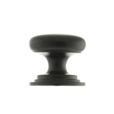 Quality image of Old English Lincoln Solid Brass Victorian Knob 38mm on Concealed Fix - Matt Black | Sku. oec1238mb | available from Trade Door Handles.