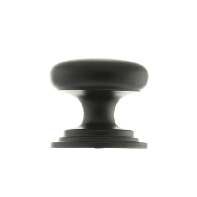 Quality image of Old English Lincoln Solid Brass Victorian Knob 38mm on Concealed Fix - Matt Black | Sku. oec1238mb | available from Trade Door Handles.