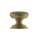 Quality image of Old English Lincoln Solid Brass Victorian Knob 38mm on Concealed Fix - Satin Brass | Sku. oec1238sb | available from Trade Door Handles.