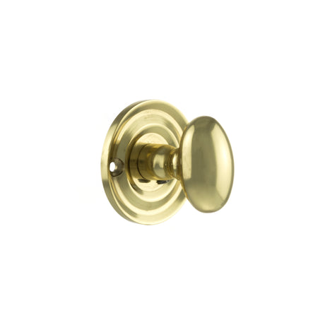 Quality image of Old English Solid Brass Oval WC Turn and Release - Polished Brass | Sku. oeowcpb | available from Trade Door Handles.