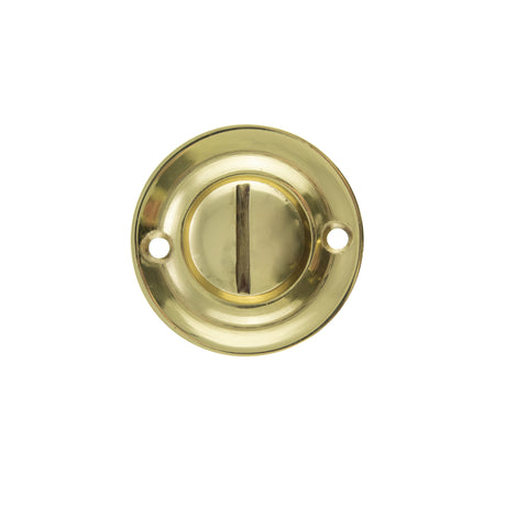 Quality image of Old English Solid Brass Oval WC Turn and Release - Polished Brass | Sku. oeowcpb | available from Trade Door Handles.