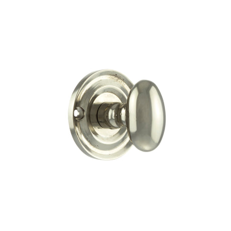 Quality image of Old English Solid Brass Oval WC Turn and Release - Polished Nickel | Sku. oeowcpn | available from Trade Door Handles.