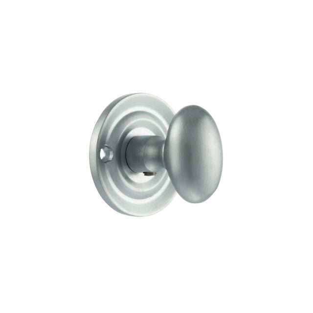 Quality image of Old English Solid Brass Oval WC Turn and Release - Satin Chrome | Sku. oeowcsc | available from Trade Door Handles.