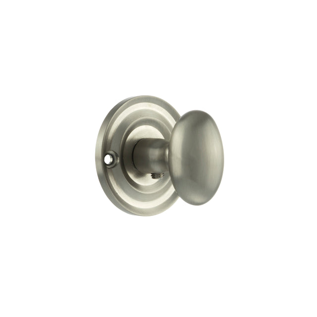 Quality image of Old English Solid Brass Oval WC Turn and Release - Satin Nickel | Sku. oeowcsn | available from Trade Door Handles.