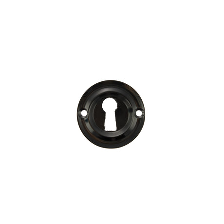 Quality image of Old English Solid Brass Open Key Hole Escutcheons - Black Nickel | Sku. oerkebn | available from Trade Door Handles.