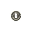 Quality image of Old English Solid Brass Open Key Hole Escutcheons - Distressed Silver | Sku. oerkeds | available from Trade Door Handles.