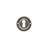 Quality image of Old English Solid Brass Open Key Hole Escutcheons - Distressed Silver | Sku. oerkeds | available from Trade Door Handles.