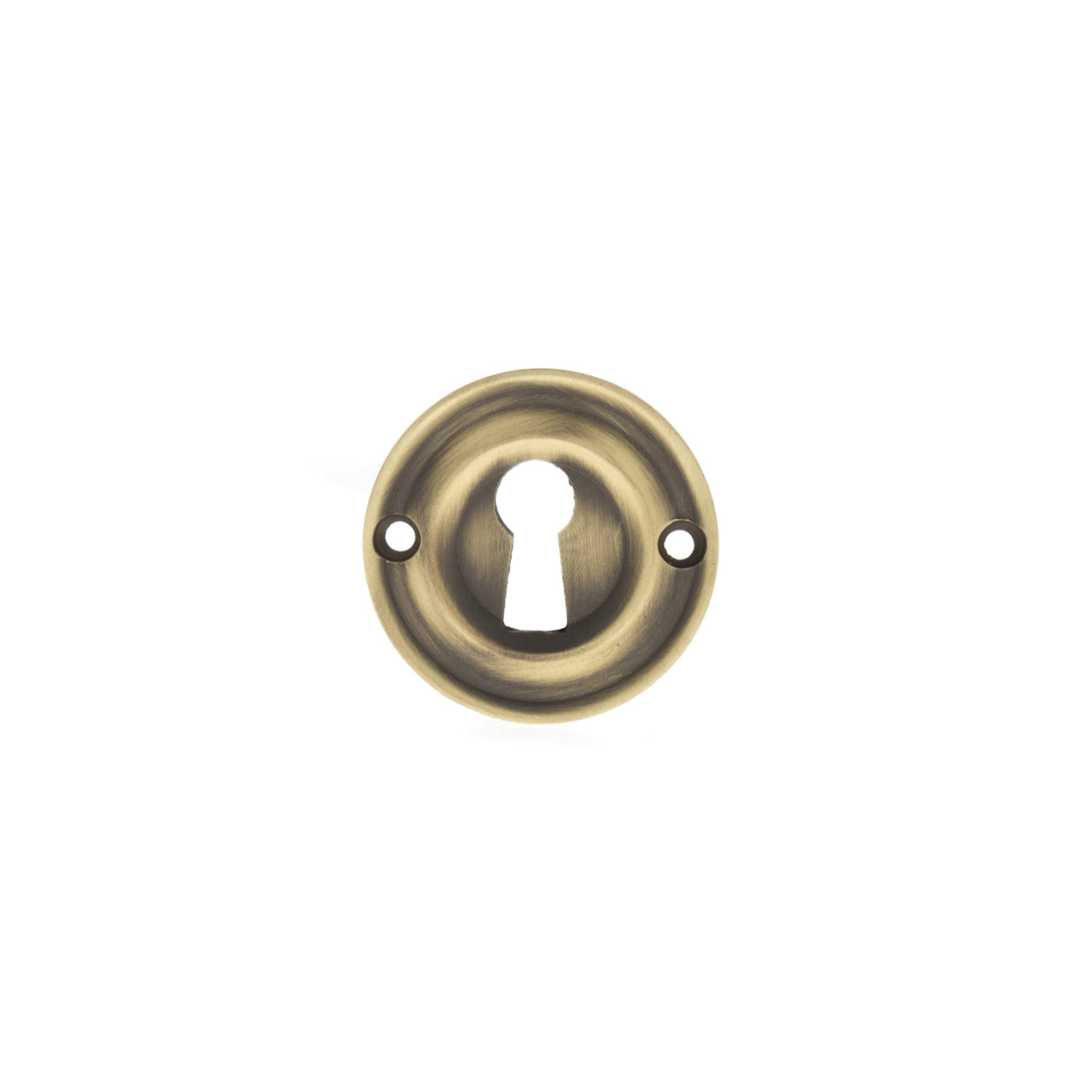 Quality image of Old English Solid Brass Open Key Hole Escutcheons - Matt Antique Brass | Sku. oerkemab | available from Trade Door Handles.