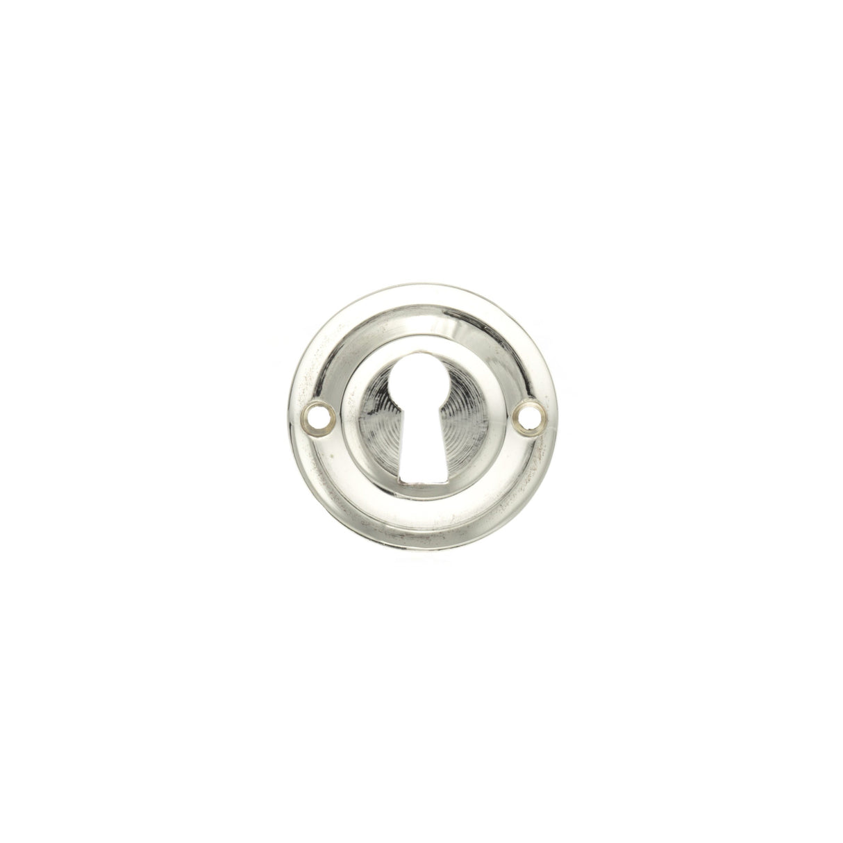 Quality image of Old English Solid Brass Open Key Hole Escutcheons - Polished Nickel | Sku. oerkepn | available from Trade Door Handles.