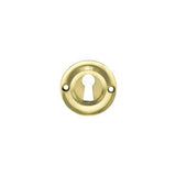Quality image of Old English Solid Brass Open Key Hole Escutcheons - Raw Brass | Sku. oerkerb | available from Trade Door Handles.