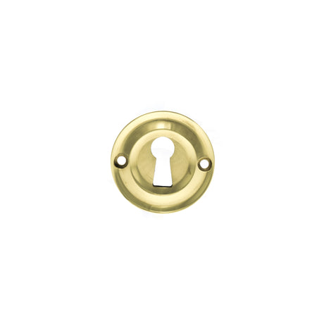 Quality image of Old English Solid Brass Open Key Hole Escutcheons - Raw Brass | Sku. oerkerb | available from Trade Door Handles.