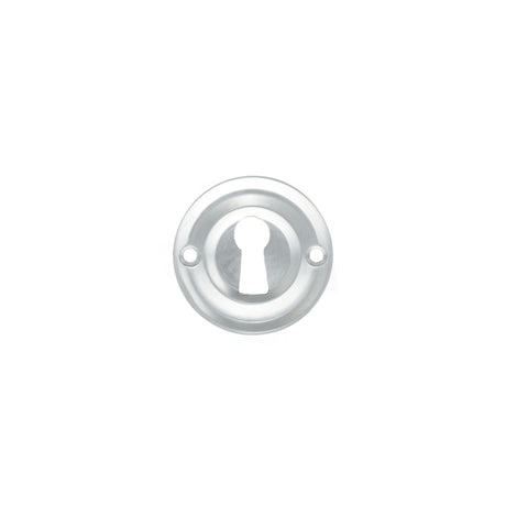Quality image of Old English Solid Brass Open Key Hole Escutcheons - Satin Chrome | Sku. oerkesc | available from Trade Door Handles.