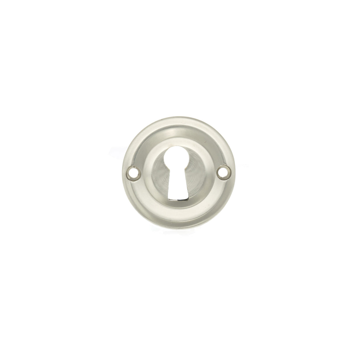 Quality image of Old English Solid Brass Open Key Hole Escutcheons - Satin Nickel | Sku. oerkesn | available from Trade Door Handles.