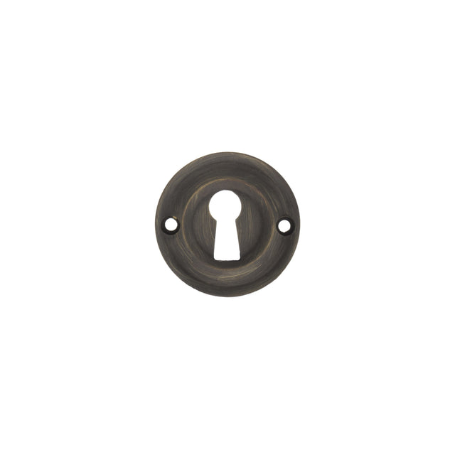 Quality image of Old English Solid Brass Open Key Hole Escutcheons - Urban Bronze | Sku. oerkeub | available from Trade Door Handles.