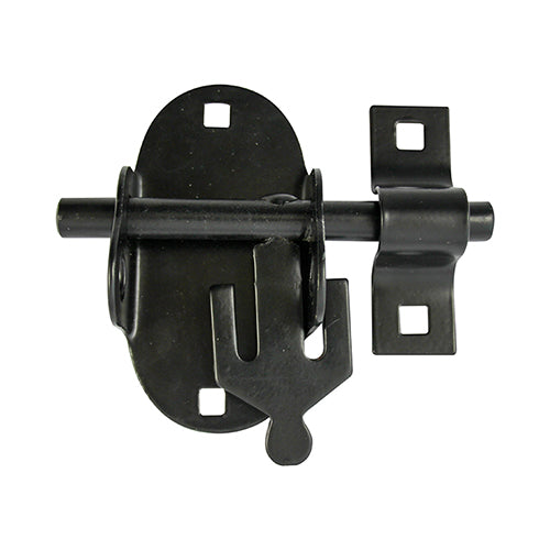 This is an image of Timco - Oval Padbolt - Black 4" (1 Each TIMbag) OP4BP