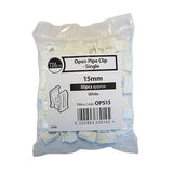 This is an image of Timco - Pipe Clips - Open - Single 15mm - (50 PCS Bag) OPS15