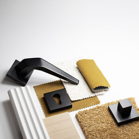 Quality image of Oro & Oro WC Turn and Release on Square Rose - Matt Black | Sku. o31wc15emb | available from Trade Door Handles.