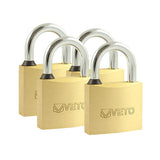 This is an image of Timco - Brass Padlocks Key Alike 40mm (4 Pieces Backing Card) P40KA