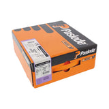 This is an image of Paslode IM350+ Nails & Fuel Cells Trade Pack - Ring Shank - Galvanised + - 141221 3.1 x 63mm/2CFC (2200 PCS Box) PAS141221