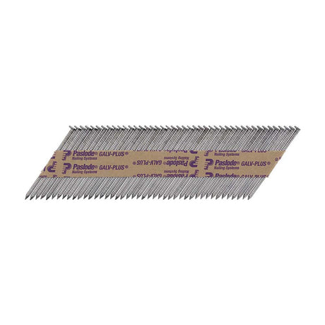 This is an image of Paslode IM350+ Nails & Fuel Cells Retail Pack - Ring Shank - Galvanised + - 141256 2.8 x 51mm/1CFC (1100 PCS Box) PAS141256