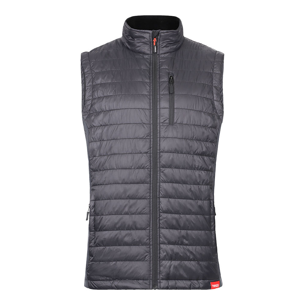 This is an image of Timco - Padded Bodywarmer - Grey/Black Medium (1 Each Bag) PB1101M