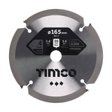 This is an image of Timco - PCD Fibre Cement Saw Blade 165 x 20 x 4T (1 Each Clamshell) PCD165204