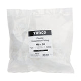 This is an image of Timco - Plastic Insulation Fixings - White 8.0 x 50mm - (100 PCS Bag) PIF50