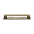 High quality image of the Heritage Brass Cabinet Pull Metro Design with Plate 128mm CTC Antique Brass Finish | Sku. pl0337-128-at | Discounted prices available from Trade Door Handles