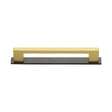 High quality image of the Heritage Brass Cabinet Pull Metro Design with Plate 128mm CTC Matt Bronze/Satin Brass Finish | Sku. pl0337-128-bsb | Discounted prices available from Trade Door Handles