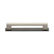High quality image of the Heritage Brass Cabinet Pull Metro Design with Plate 128mm CTC Matt Bronze/Satin Nickel Finish | Sku. pl0337-128-bsn | Discounted prices available from Trade Door Handles