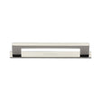 High quality image of the Heritage Brass Cabinet Pull Metro Design with Plate 128mm CTC Polished Nickel Finish | Sku. pl0337-128-pnf | Discounted prices available from Trade Door Handles