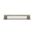 High quality image of the Heritage Brass Cabinet Pull Metro Design with Plate 128mm CTC Satin Nickel Finish | Sku. pl0337-128-sn | Discounted prices available from Trade Door Handles