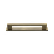 High quality image of the Heritage Brass Cabinet Pull Metro Design with Plate 96mm CTC Antique Brass Finish | Sku. pl0337-96-at | Discounted prices available from Trade Door Handles