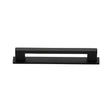 High quality image of the Heritage Brass Cabinet Pull Metro Design with Plate 96mm CTC Matt Black Finish | Sku. pl0337-96-bkmt | Discounted prices available from Trade Door Handles