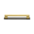 High quality image of the Heritage Brass Cabinet Pull Metro Design with Plate 96mm CTC Matt Bronze/Satin Brass Finish | Sku. pl0337-96-bsb | Discounted prices available from Trade Door Handles