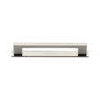 High quality image of the Heritage Brass Cabinet Pull Metro Design with Plate 96mm CTC Polished Nickel Finish | Sku. pl0337-96-pnf | Discounted prices available from Trade Door Handles