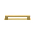 High quality image of the Heritage Brass Cabinet Pull Metro Design with Plate 96mm CTC Satin Brass Finish | Sku. pl0337-96-sb | Discounted prices available from Trade Door Handles