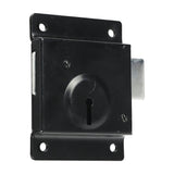 This is an image of Timco - Press Lock with Extra Long Keys - Epoxy Black 3" (1 Each Bag) PL3LKB