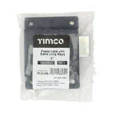 This is an image of Timco - Press Lock with Extra Long Keys - Epoxy Black 3" (1 Each Bag) PL3LKB