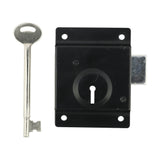 This is an image of Timco - Press Lock with Extra Long Keys - Epoxy Black 3" (1 Each Bag) PL3LKB