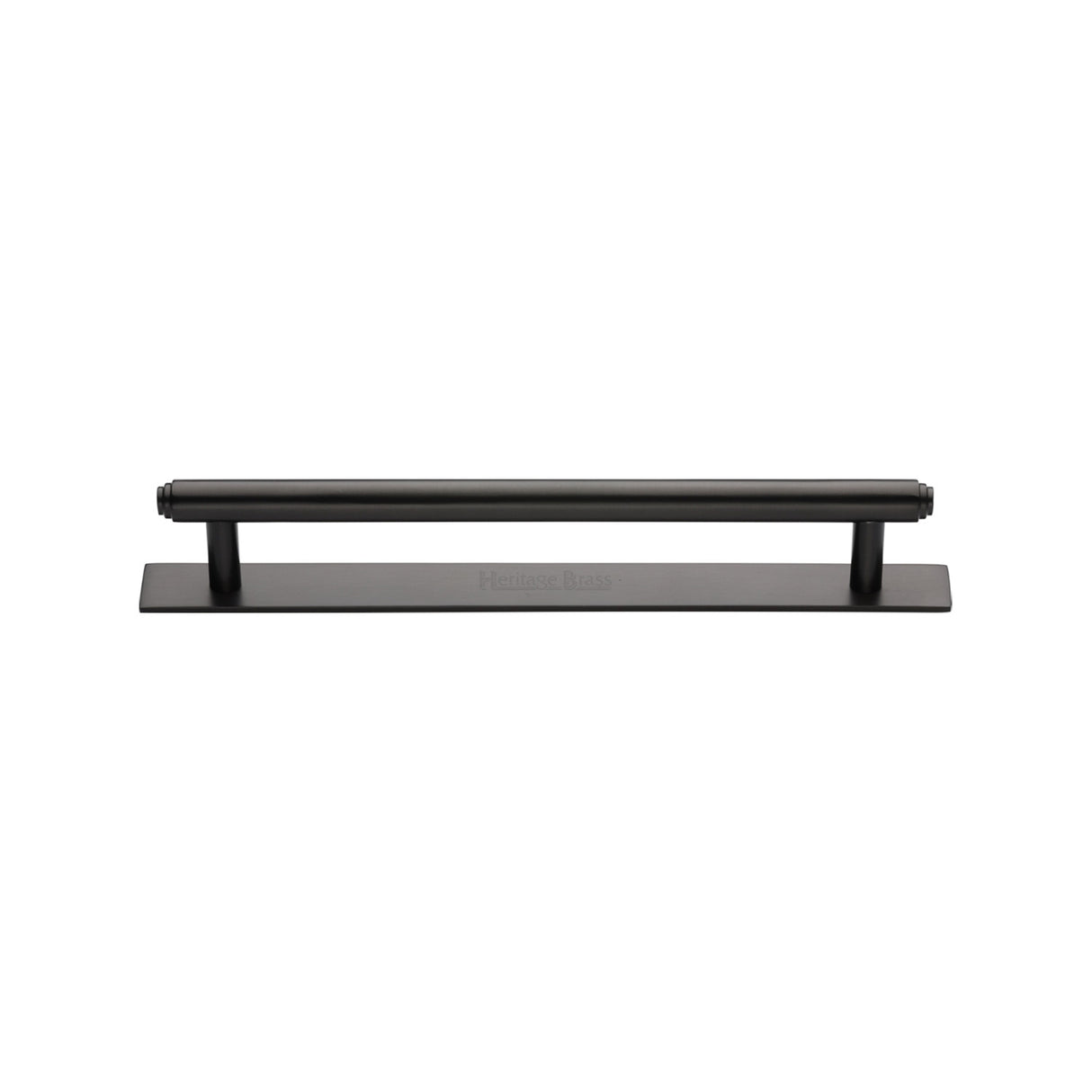 High quality image of the Heritage Brass Cabinet Pull Step Design with Plate 128mm CTC Matt Bronze Finish | Sku. pl4410-128-mb | Discounted prices available from Trade Door Handles