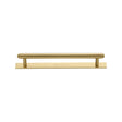 High quality image of the Heritage Brass Cabinet Pull Step Design with Plate 128mm CTC Satin Brass Finish | Sku. pl4410-128-sb | Discounted prices available from Trade Door Handles
