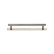 High quality image of the Heritage Brass Cabinet Pull Step Design with Plate 128mm CTC Satin Nickel Finish | Sku. pl4410-128-sn | Discounted prices available from Trade Door Handles