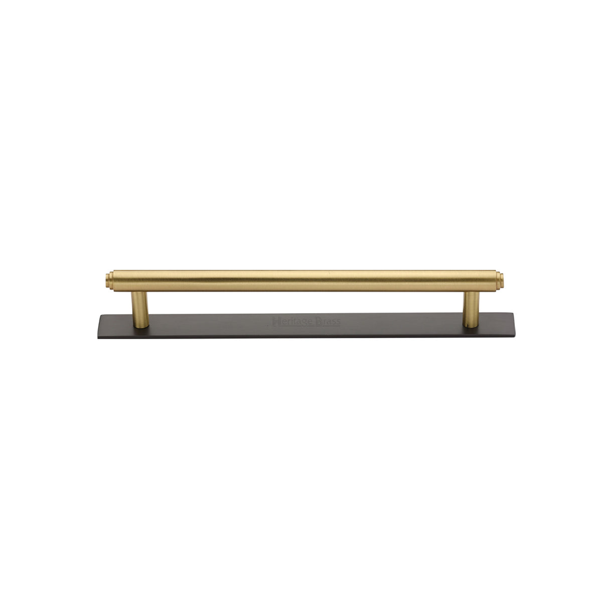 High quality image of the Heritage Brass Cabinet Pull Step Design with Plate 96mm CTC Matt Bronze/Satin Brass Finish | Sku. pl4410-96-bsb | Discounted prices available from Trade Door Handles