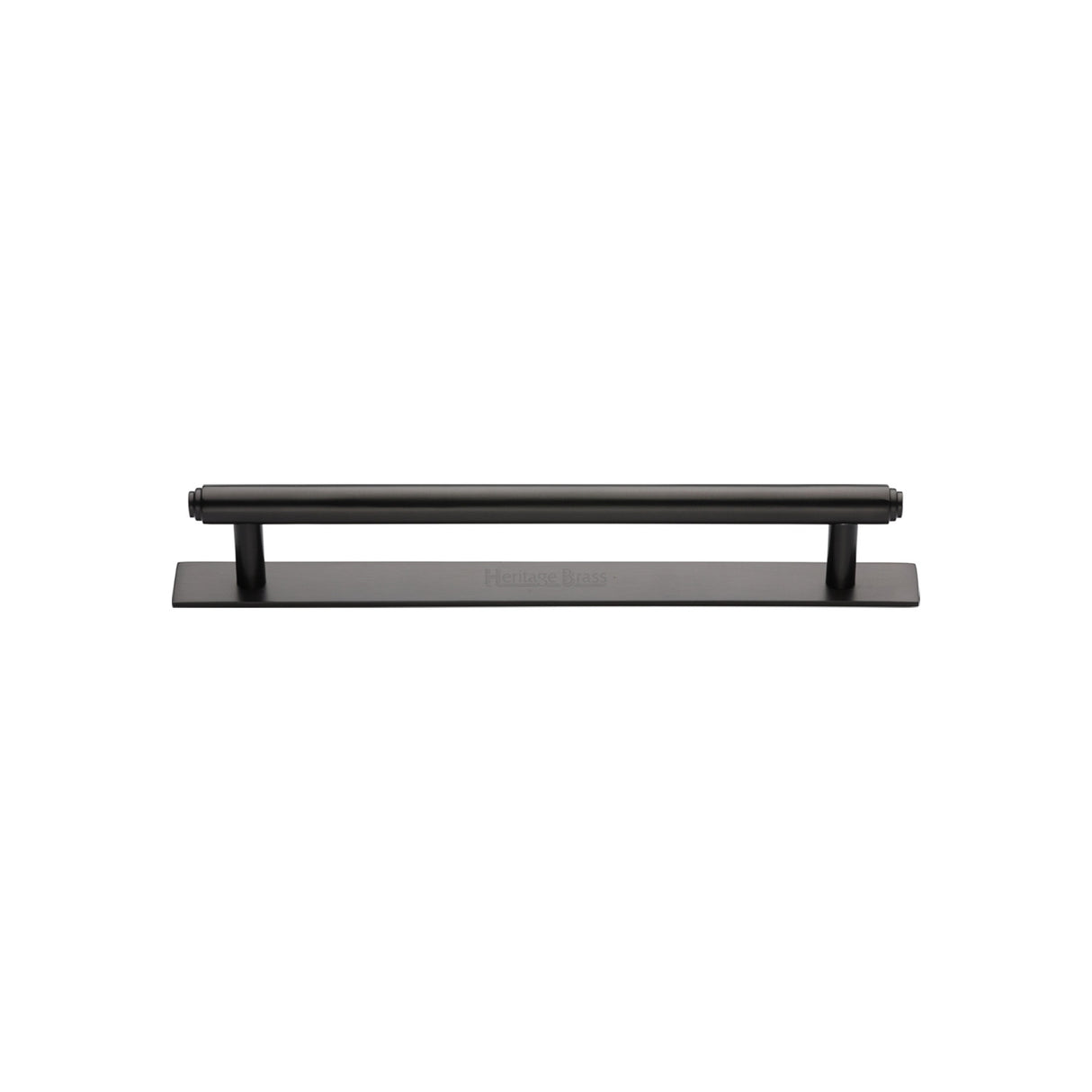 High quality image of the Heritage Brass Cabinet Pull Step Design with Plate 96mm CTC Matt Bronze Finish | Sku. pl4410-96-mb | Discounted prices available from Trade Door Handles
