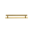 High quality image of the Heritage Brass Cabinet Pull Step Design with Plate 96mm CTC Satin Brass Finish | Sku. pl4410-96-sb | Discounted prices available from Trade Door Handles