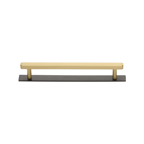 High quality image of the Heritage Brass Cabinet Pull Hexagonal Design with Plate 128mm CTC Matt Bronze/Satin Brass Finish | Sku. pl4422-128-bsb | Discounted prices available from Trade Door Handles